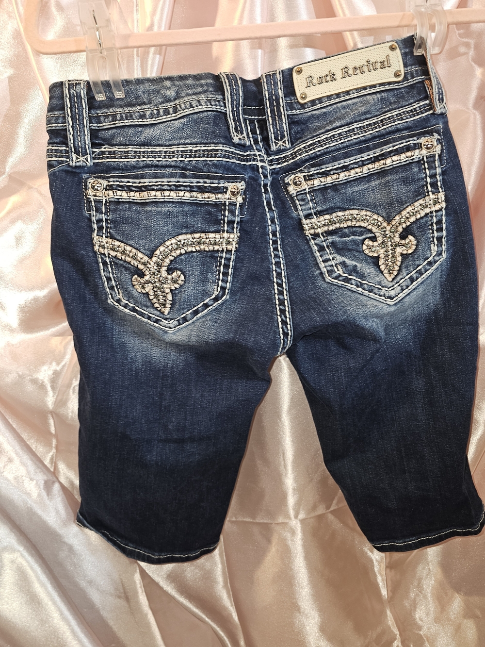 Rock Revival Women's Dark Blue Embellished Pocket Bermudas - Picture 4 of 11